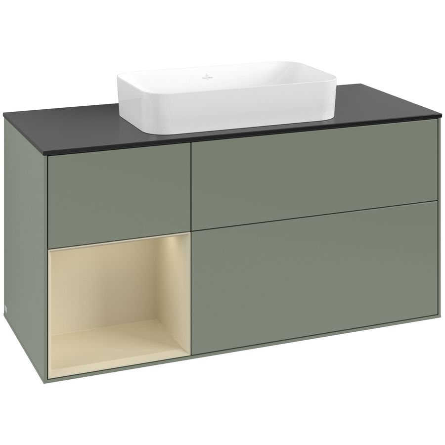 Wastafelonderkast Finion 1200x603x501mm Olive Matt Lacquer G702HJGM