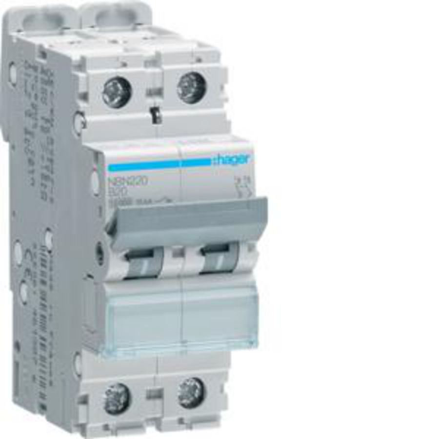 Installatieautomaat 2-polig 20A B-karakteristiek 10 (15)kA