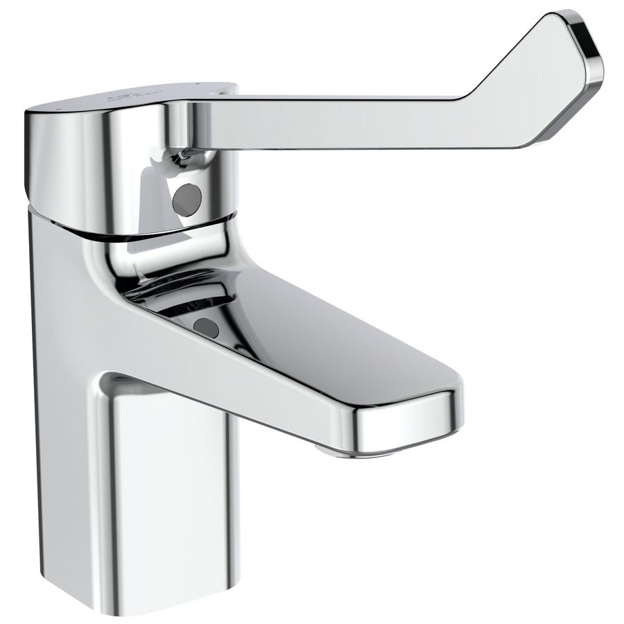 Wastafelmengkraan met lange hendel chroom sprong 104mm incl. waste