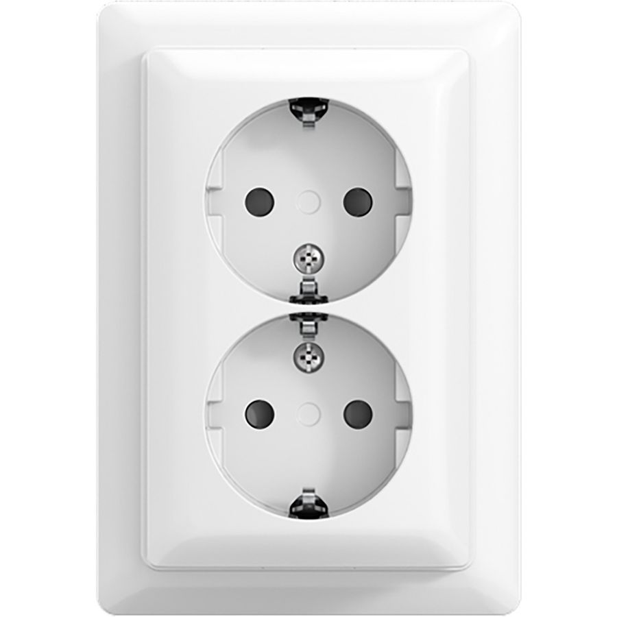 Wandcontactdoos opbouw met montageplaat randaarde kindveilig balance AP+ alpine wit