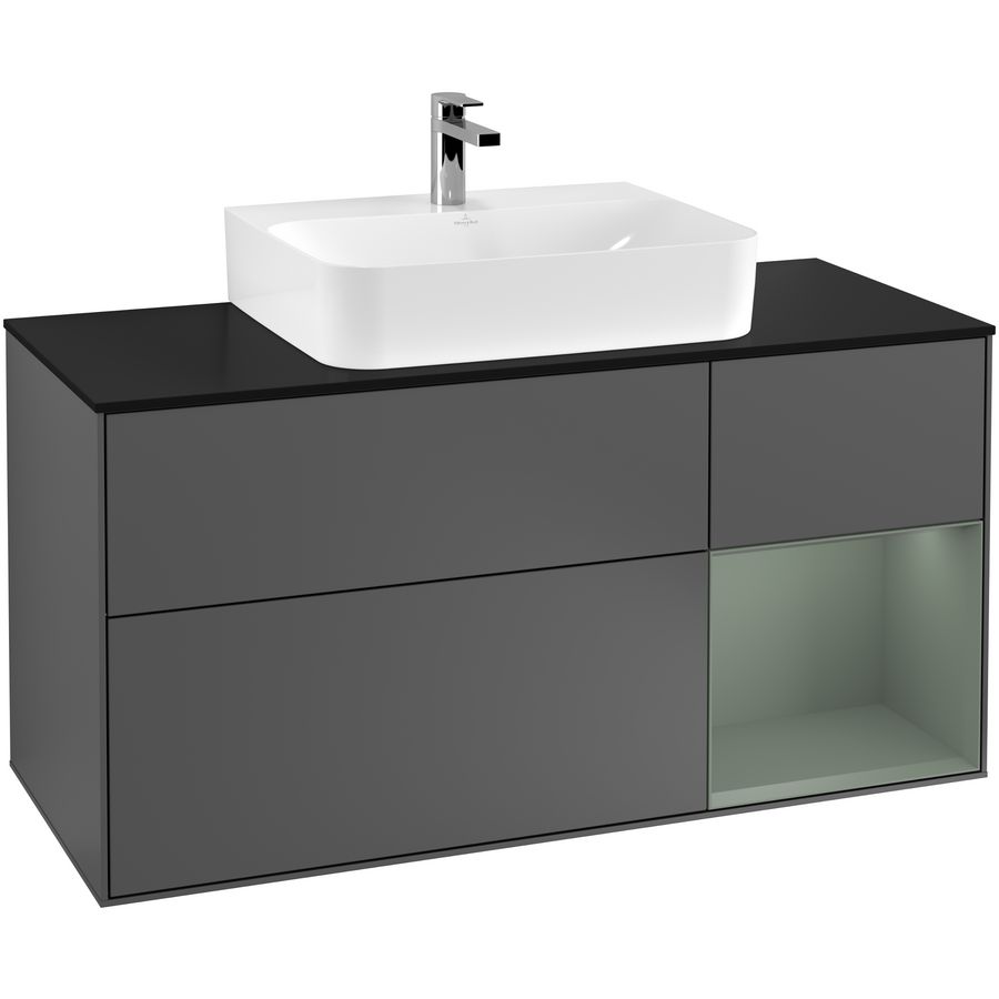 Wastafelonderkast Finion 1200x603x501mm Antr. Matt Lacquer F172GMGK