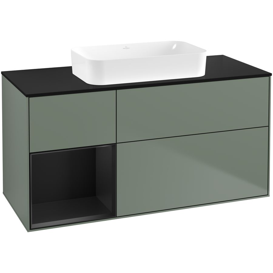 Wastafelonderkast Finion 1200x603x501mm Olive Matt Lacquer G702PDGM