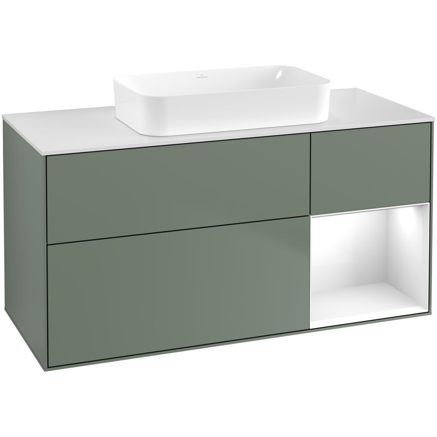 Wastafelonderkast Finion 1200x603x501mm Olive Matt Lacquer G711GFGM