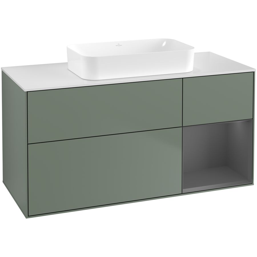 Wastafelonderkast Finion 1200x603x501mm Olive Matt Lacquer G711GKGM