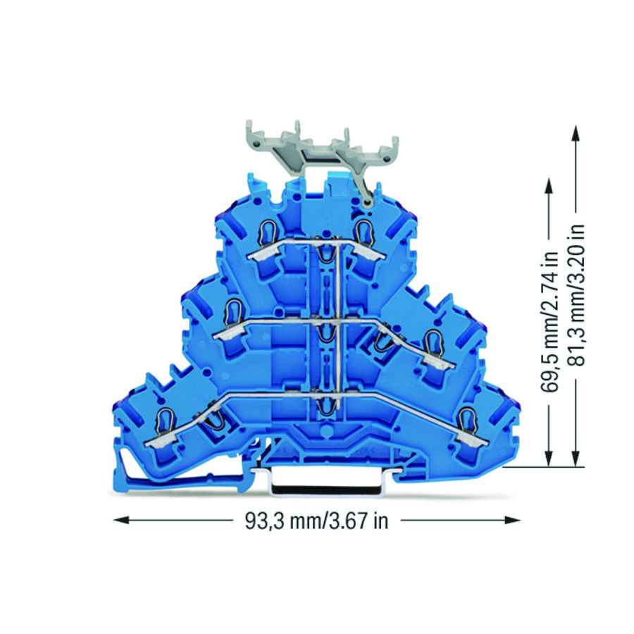 3-etageklem 6-draads rijgklem N blauw 2002-3239 VVE=50