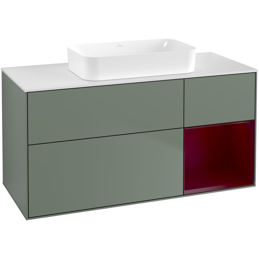 Wastafelonderkast Finion 1200x603x501mm Olive Matt Lacquer G711HBGM