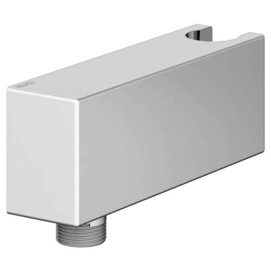 Slangaansluiting met wanddouchehouder roestvrij staal finish