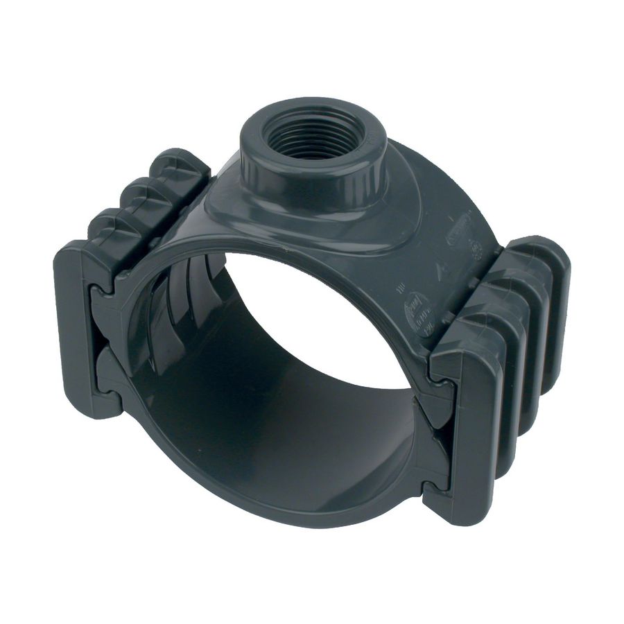 Klem aanboorzadel PVC Ø110mm aansl. binnendraad G1/2" conisch PN10 donkergrijs