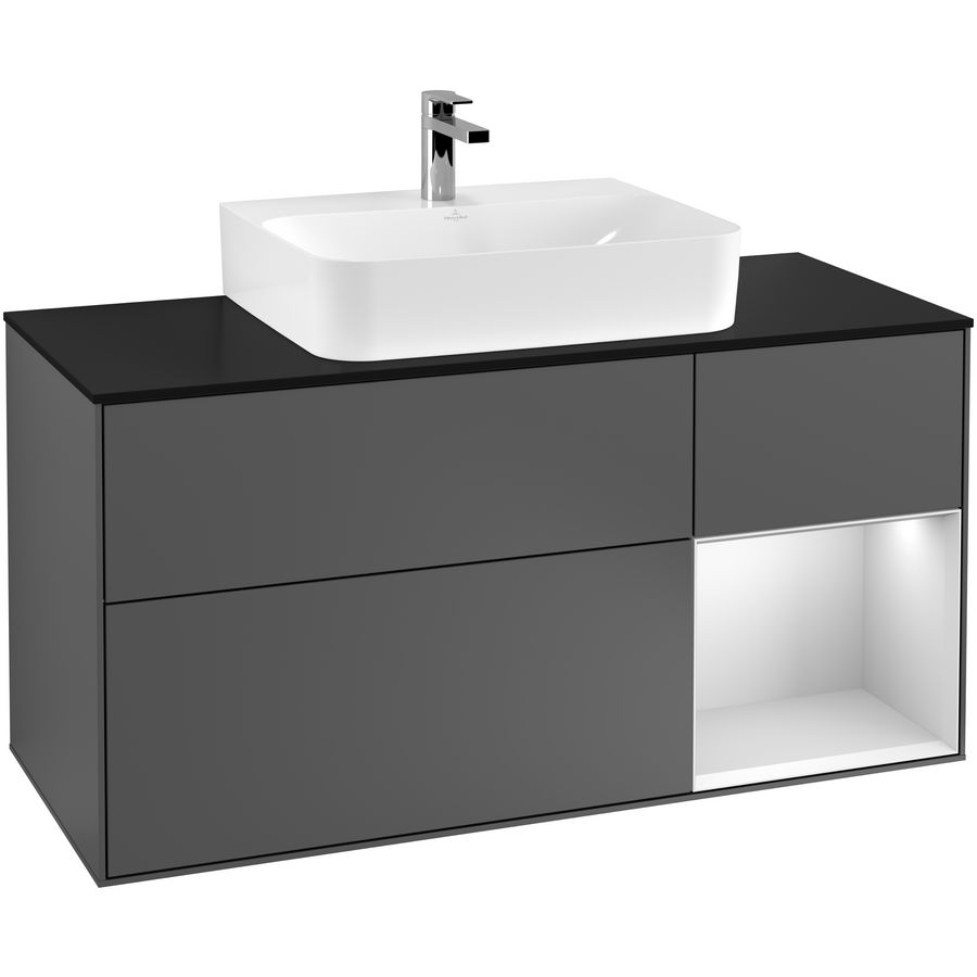 Wastafelonderkast Finion 1200x603x501mm Antr. Matt Lacquer F172MTGK