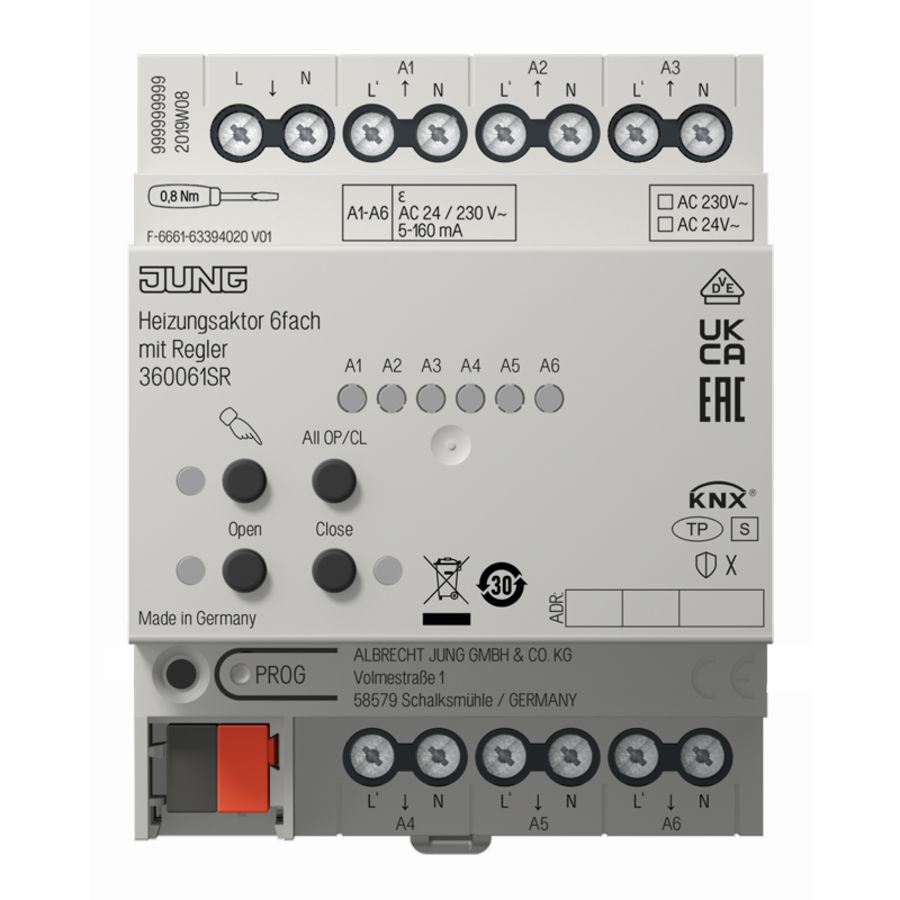 Verwarmingsactor 6-voudig met regelaar REG 4 TE Secure KNX