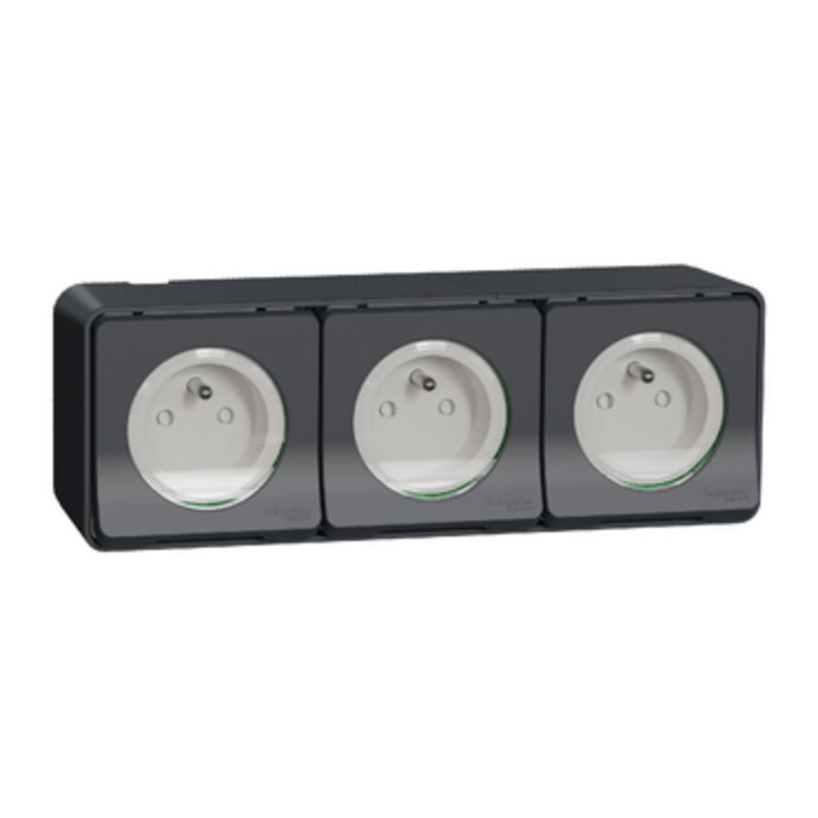 MUREVA STYL Wandcontactdoos 3V KLAPD IP55 GRIJS PEN