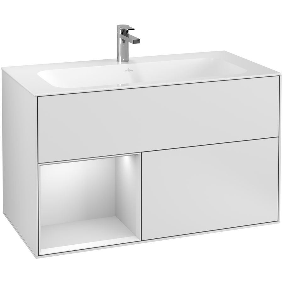 Wastafelonderkast Finion 996x591x498mm White Matt Lacquer G030MTMT
