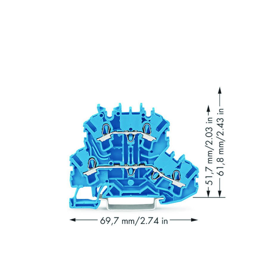 2-etageklem Rijg-/rijgklem N/N blauw 2002-2204 VVE=50