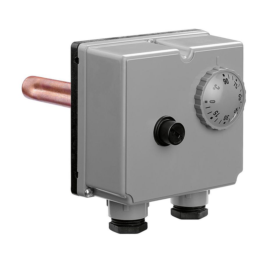 Dubbele dompelthermostaat 0-90°C. 1/2"