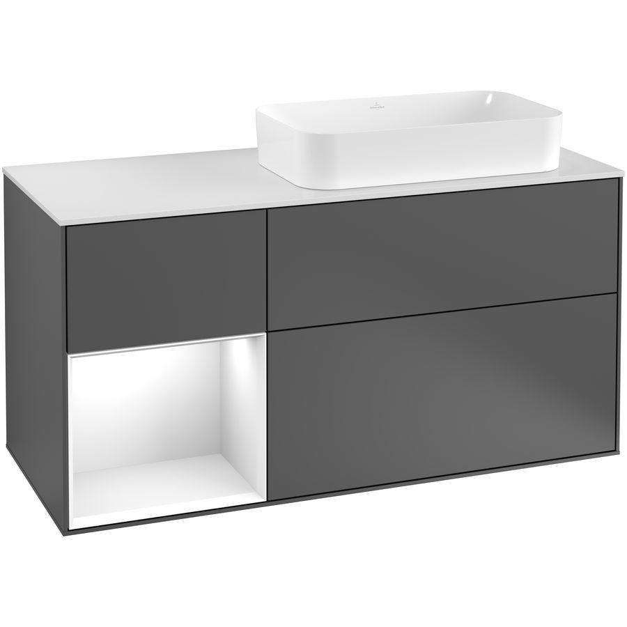 Wastafelonderkast Finion 1200x603x501mm Antr. Matt Lacquer F271GFGK