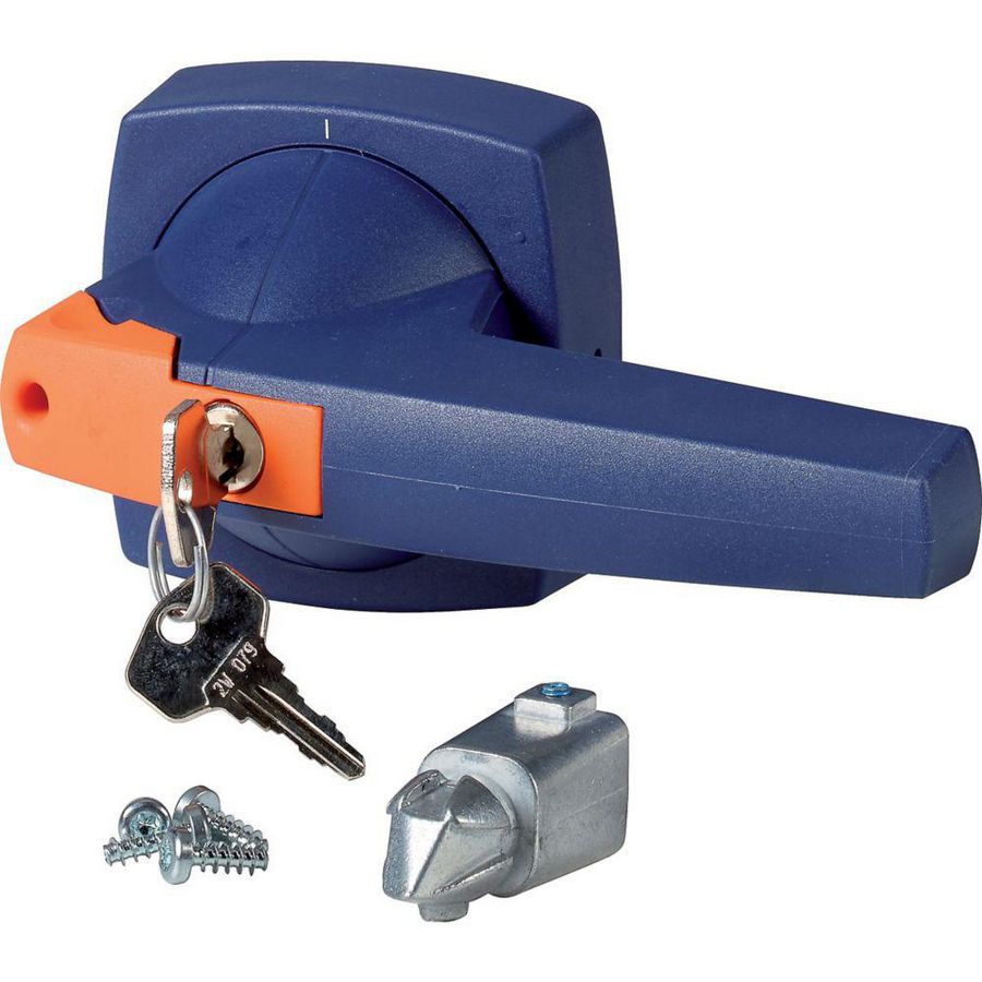 Draaigreep 10mm deurinbouw blauw cilinderslot