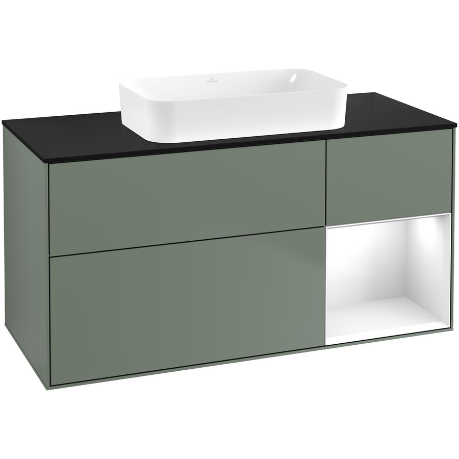 Wastafelonderkast Finion 1200x603x501mm Olive Matt Lacquer G712GFGM