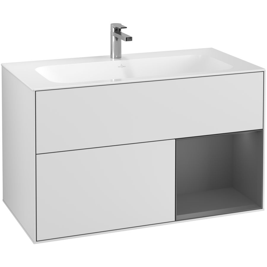 Wastafelonderkast Finion 996x591x498mm White Matt Lacquer G040GKMT
