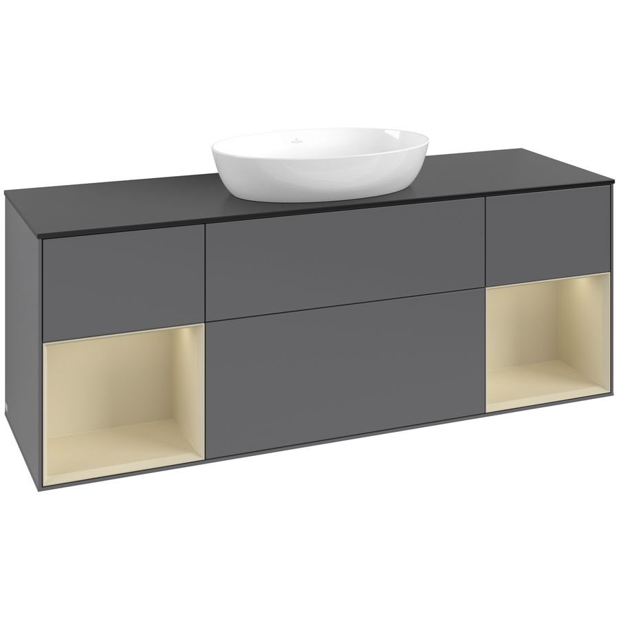 Wastafelonderkast Finion 1600x603x501mm Antr. Matt Lacquer GD02HJGK