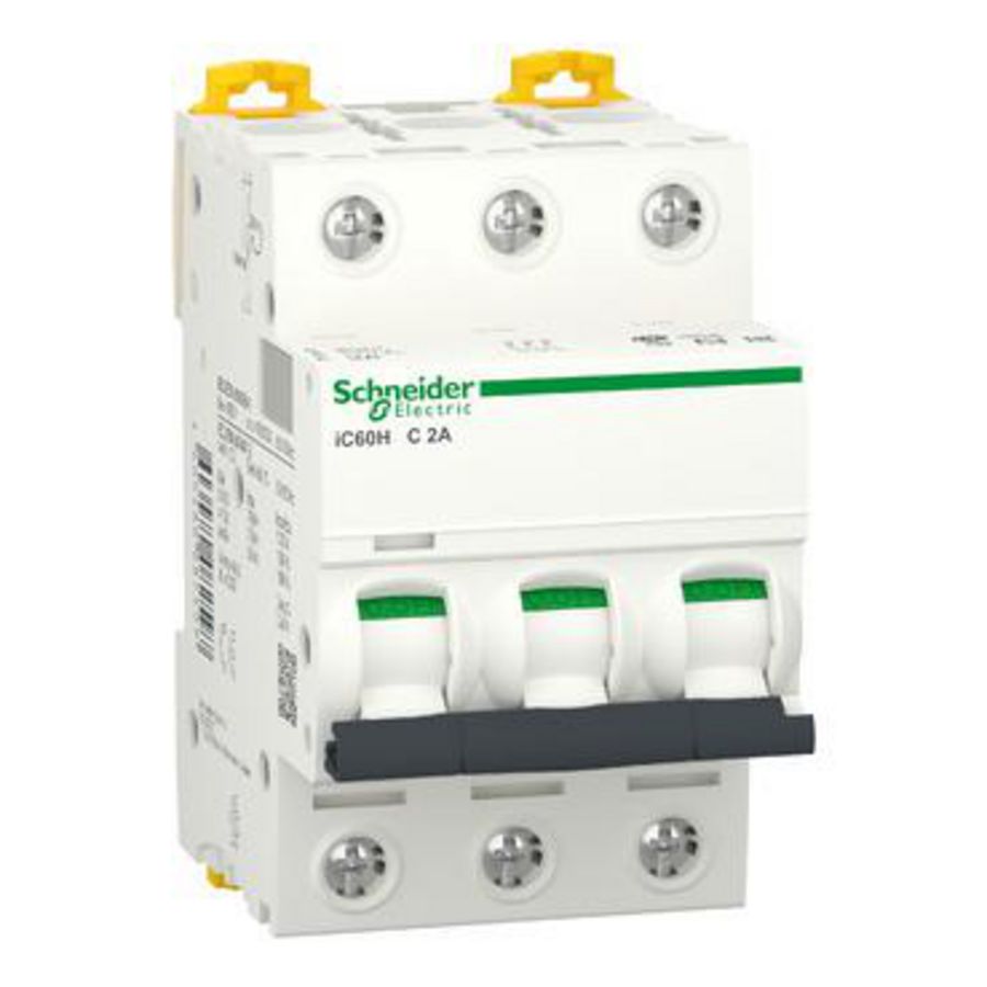 Installatieautomaat 3-polig In= 2A C-karakteristiek iC60H