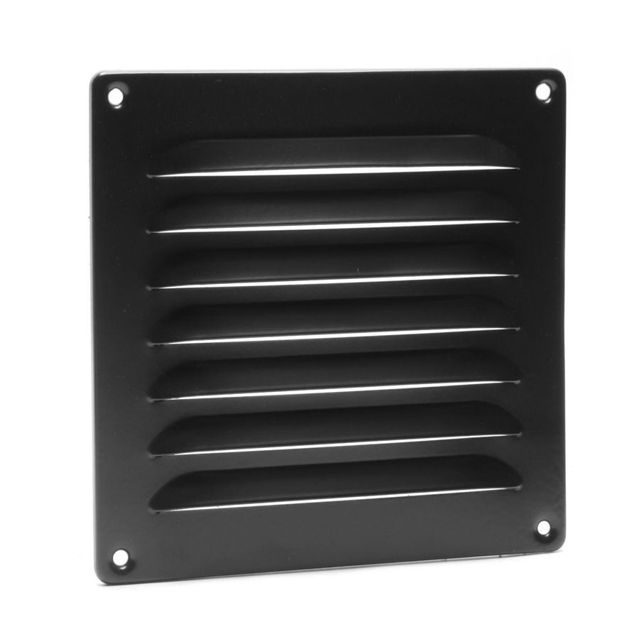ALU schoepenrooster 160x160mm zwart