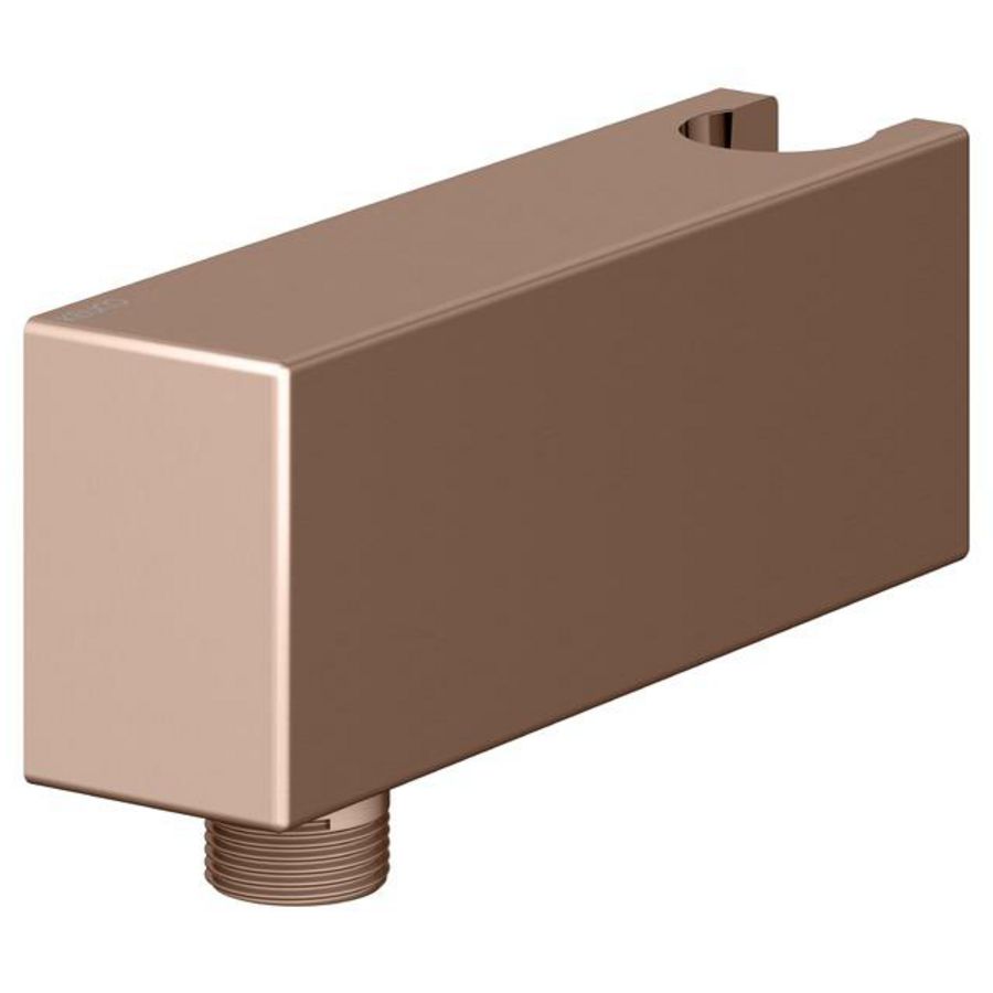 Slangaansluiting met wanddouchehouder rood goud geborsteld