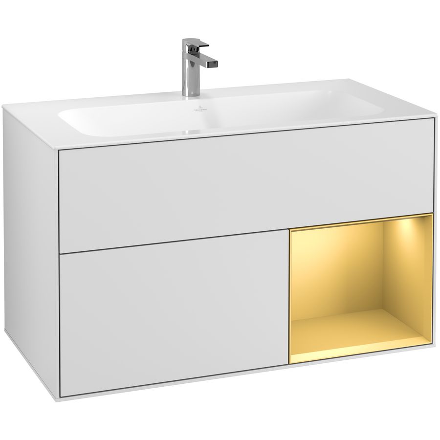 Wastafelonderkast Finion 996x591x498mm White Matt Lacquer G040HFMT