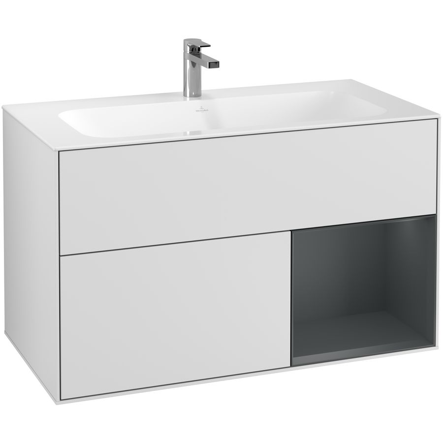 Wastafelonderkast Finion 996x591x498mm White Matt Lacquer G040HGMT