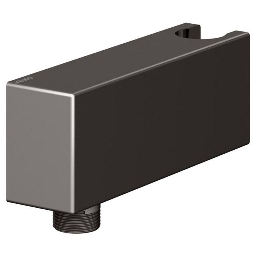 Slangaansluiting met wanddouchehouder titaanzwart geborsteld