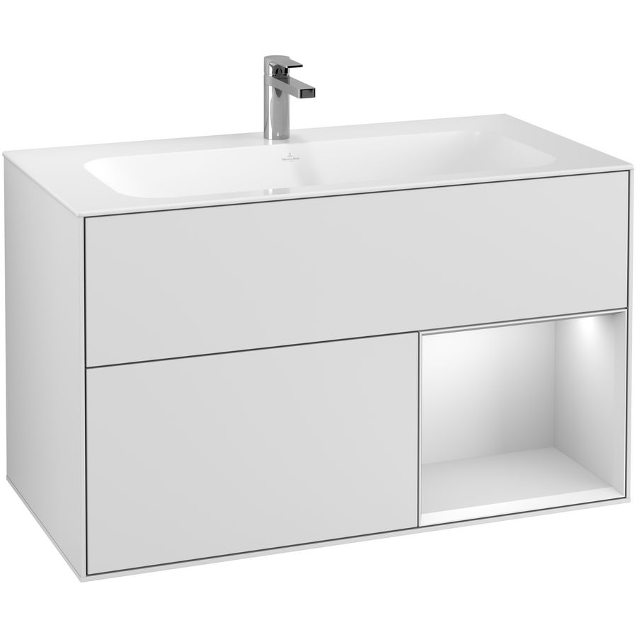 Wastafelonderkast Finion 996x591x498mm White Matt Lacquer G040MTMT