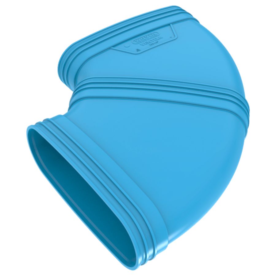 Bocht lijm 90° PVC luchtverdeelsysteem VENTIZA blauw (235x80mm) mof/mof