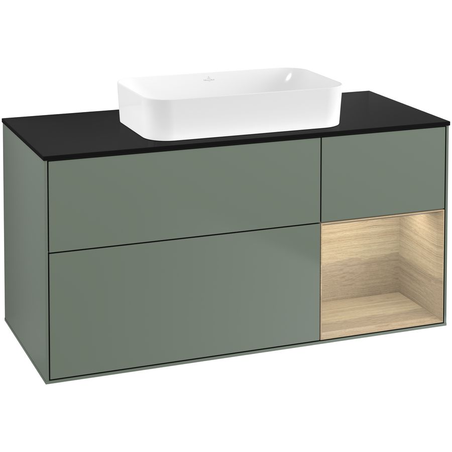 Wastafelonderkast Finion 1200x603x501mm Olive Matt Lacquer G712PCGM