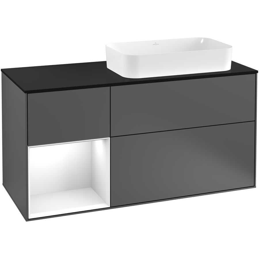 Wastafelonderkast Finion 1200x603x501mm Antr. Matt Lacquer F272GFGK