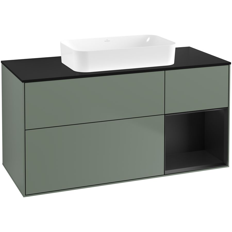 Wastafelonderkast Finion 1200x603x501mm Olive Matt Lacquer G712PDGM
