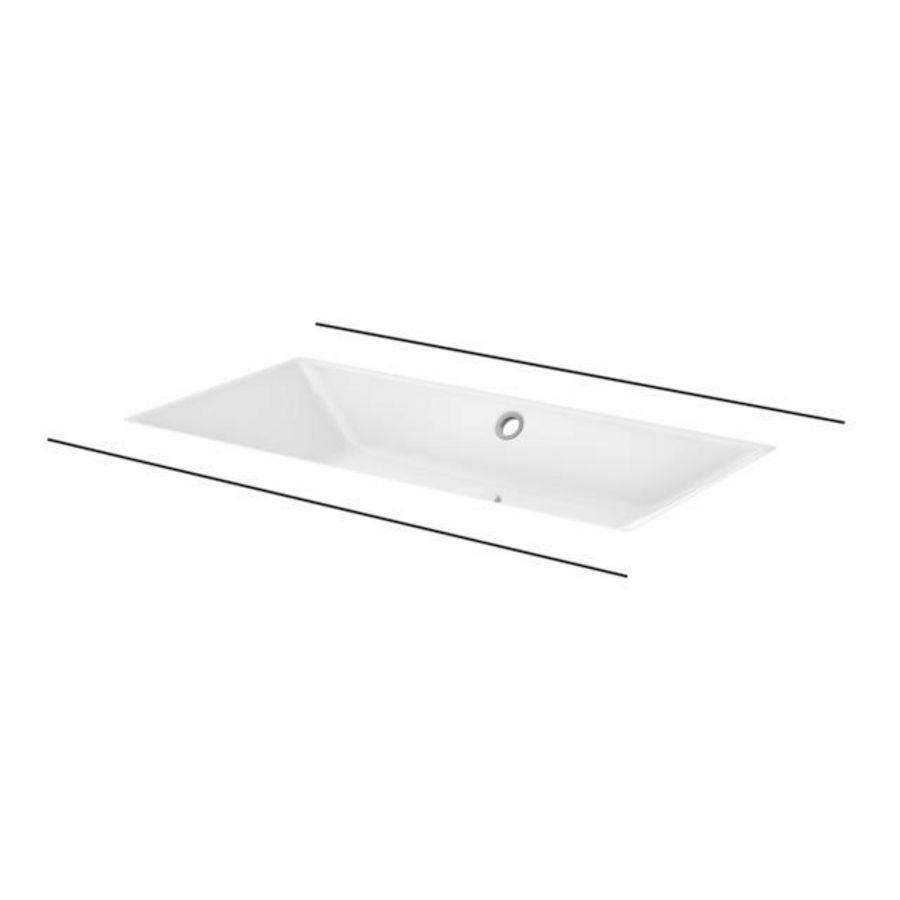 BetteLoft onderbouw-wastafel ovlp 740x386mm Ebony ovlpgat