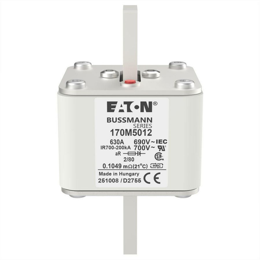 Zekering hoge snelheid 630A AC 690V 200kA 2 61x61x108 VVE=3