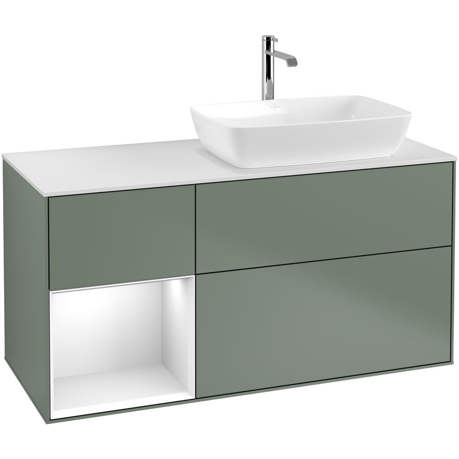 Wastafelonderkast Finion 1200x603x501mm Olive Matt Lacquer G801GFGM