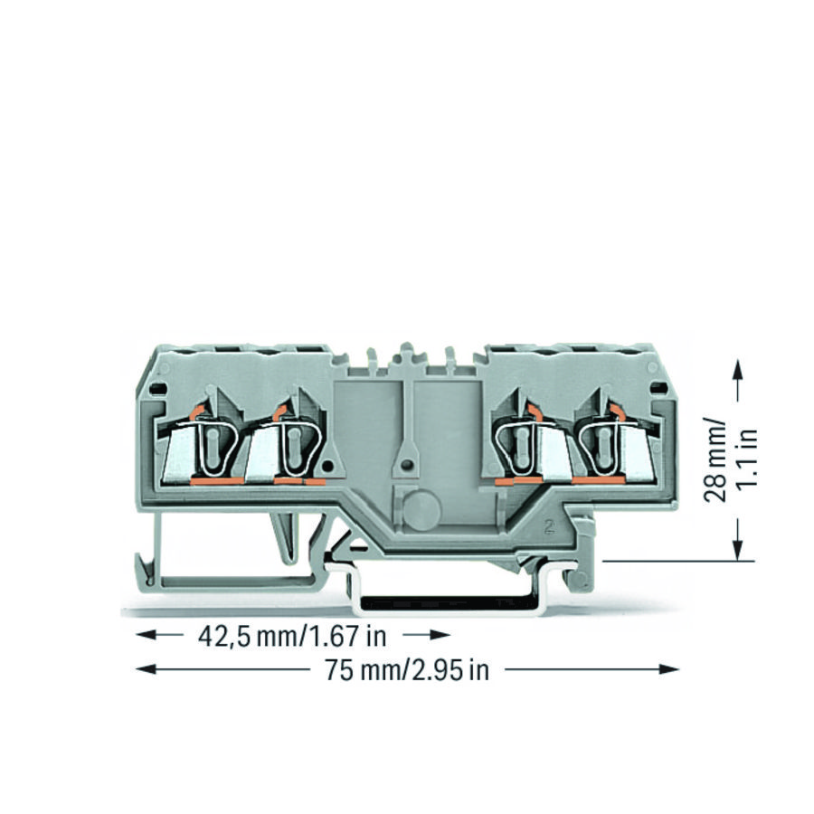 Dubbele rijgklem 2,5mm² dubbele markeringsh. midden VVE=100