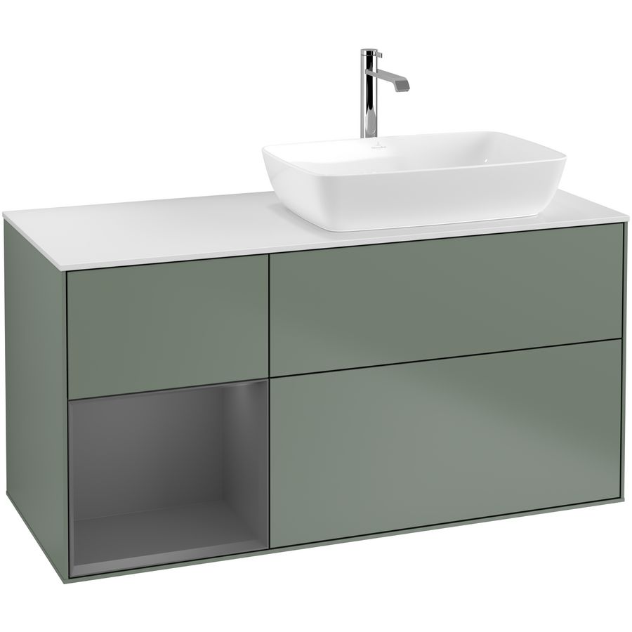 Wastafelonderkast Finion 1200x603x501mm Olive Matt Lacquer G801GKGM