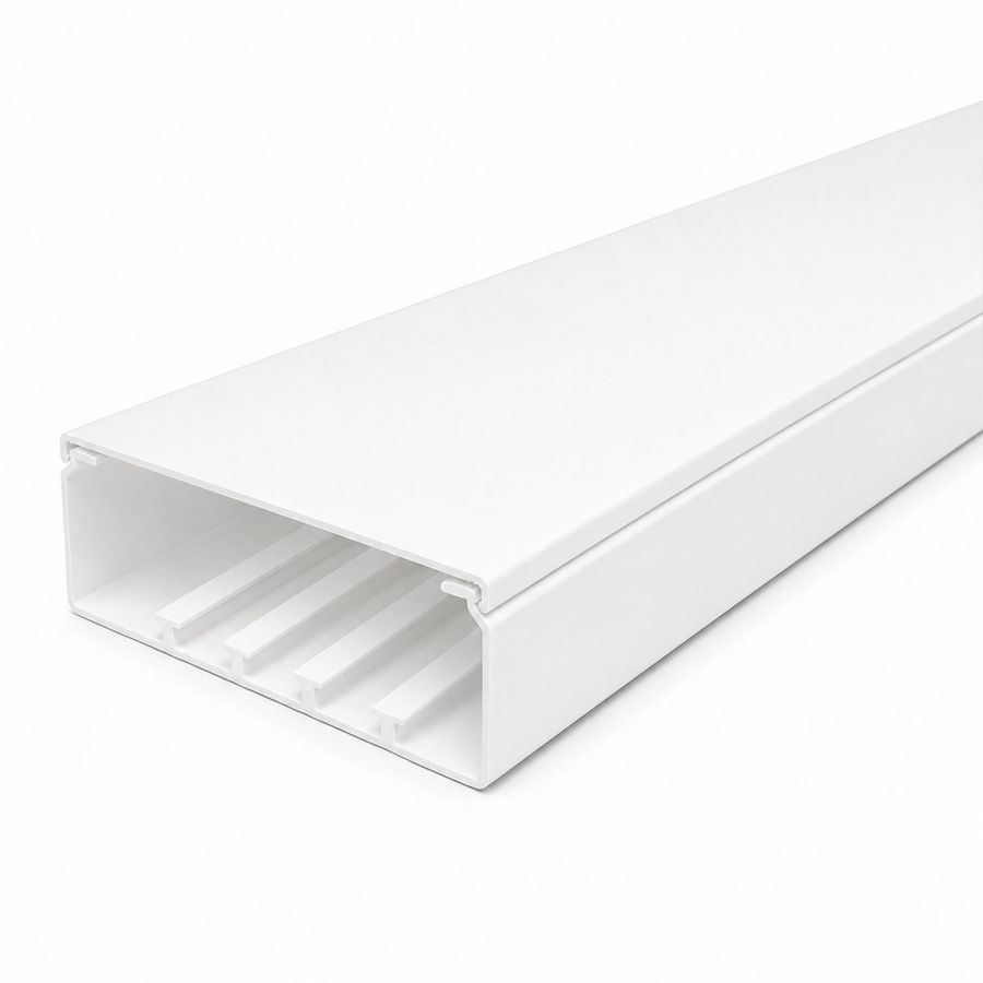 Lengte a 2m. kabelkanaal 190x60mm wit met folie