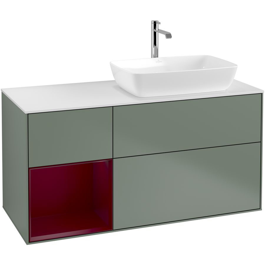 Wastafelonderkast Finion 1200x603x501mm Olive Matt Lacquer G801HBGM