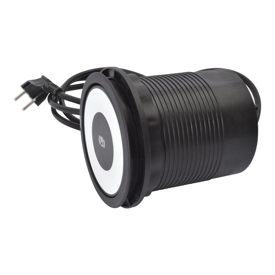 Toren bureau aansluitunit 120-zwart 4 WCD+2 USB+inductielad.