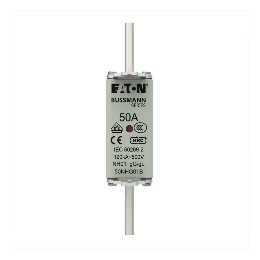Zekering laagsp. 50A AC 500V NH01 gL/gG dubbele meld VVE=3