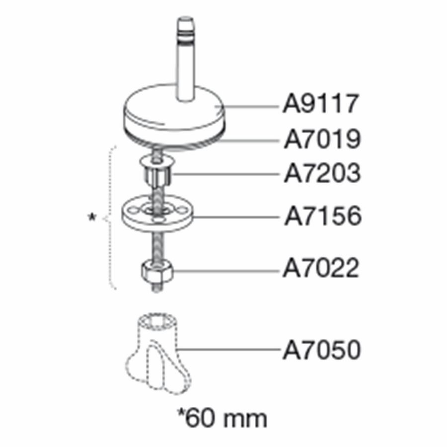 Scharnier standaard montage voor lift-off RVS D59999