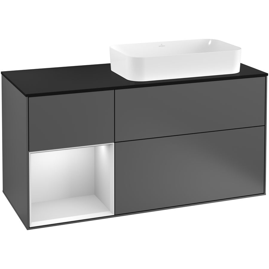 Wastafelonderkast Finion 1200x603x501mm Antr. Matt Lacquer F272MTGK