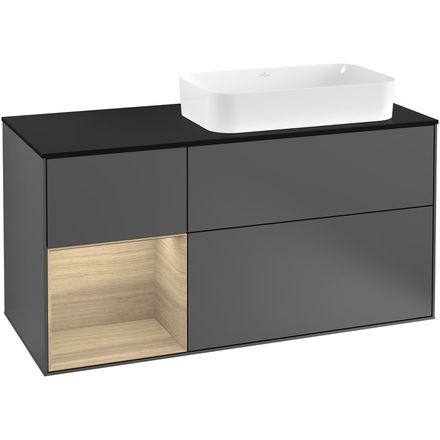 Wastafelonderkast Finion 1200x603x501mm Antr. Matt Lacquer F272PCGK