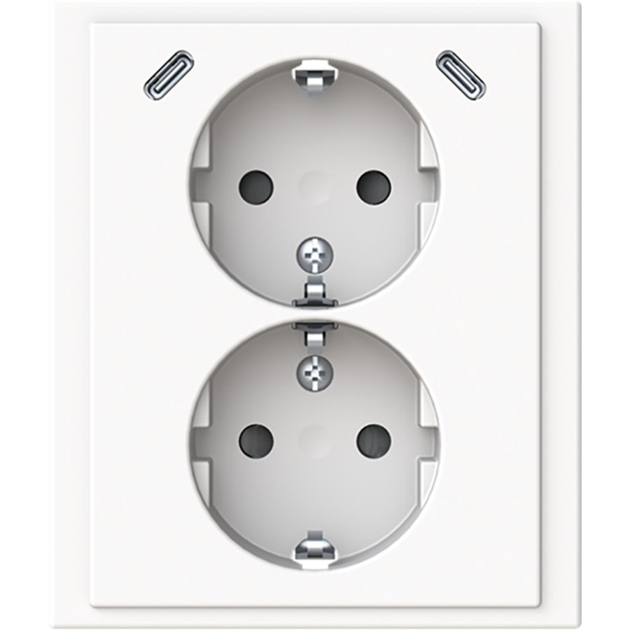wandcontactdoos ra dubbel kv + USB-C/C inbouw Future studiowit
