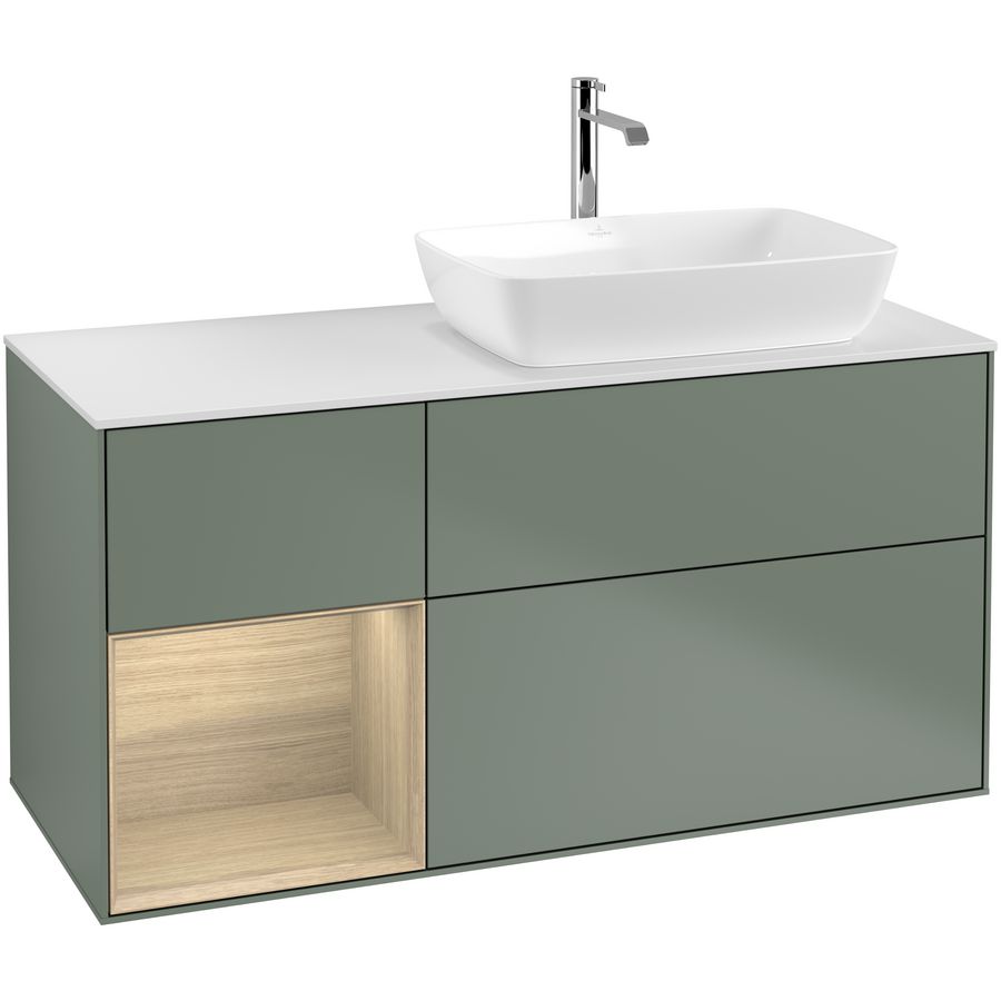 Wastafelonderkast Finion 1200x603x501mm Olive Matt Lacquer G801PCGM
