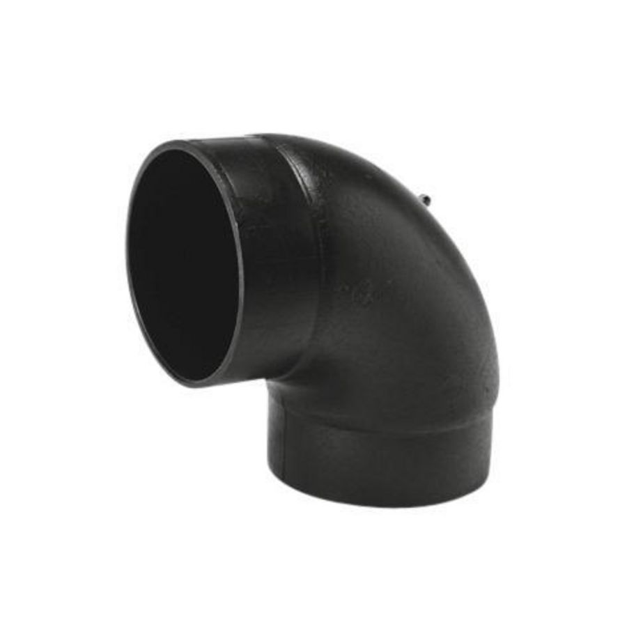PE bocht 90° 56mm PN4 zwart