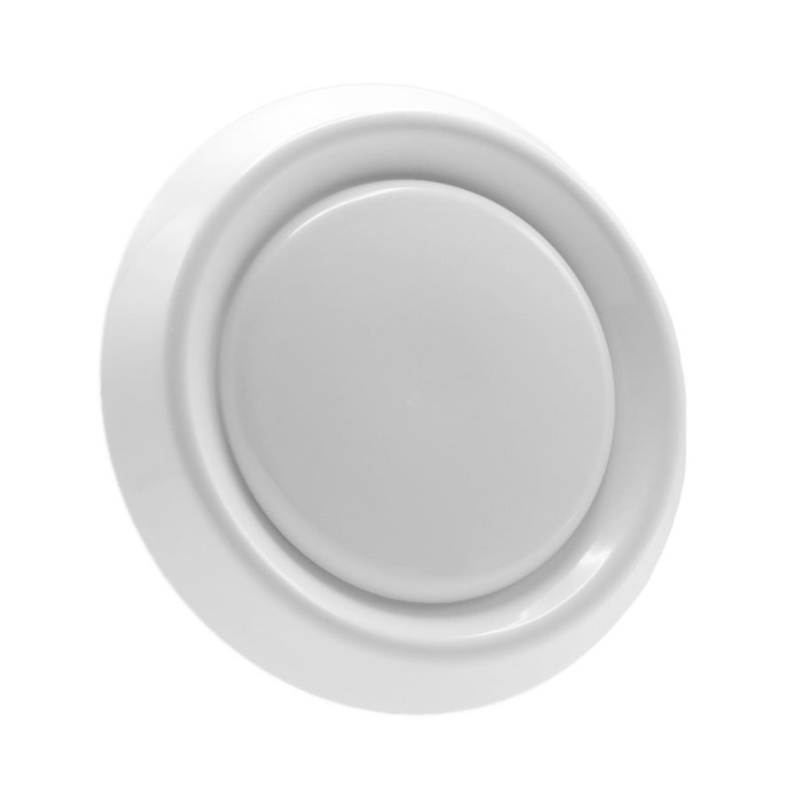 DAV afzuigventiel+klemmen Ø125mm wit